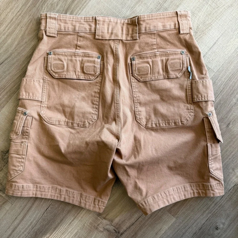 Duluth Trading Co Flex Fire Hose Relaxed Fit Cargo Shorts Brown W32 L9 Inseam